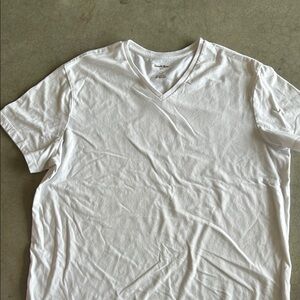 Calvin Klein Men's White V-Neck Shirt
